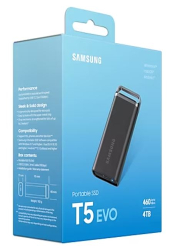 DISCO SAMSUNG SSD Externo T5 EVO 4TB MU-PH4T0S/EU