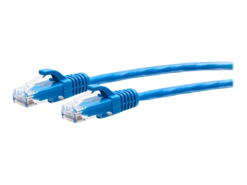 Cabo de Rede C2G 1ft (0.3m) Cat6a Snagless Unshielded (UTP) Slim Ethernet RJ-45 (M) para RJ-45 (M) 30 cm 4.8 mm sem nós azul