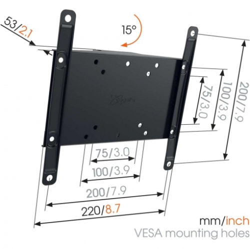 Suporte Vogel's M-series MA2010 (C1) - Kit de montagem (montagem em parede com oscilação) - para visor LCD - metal - preto - tamanho de tela: 19"-40"