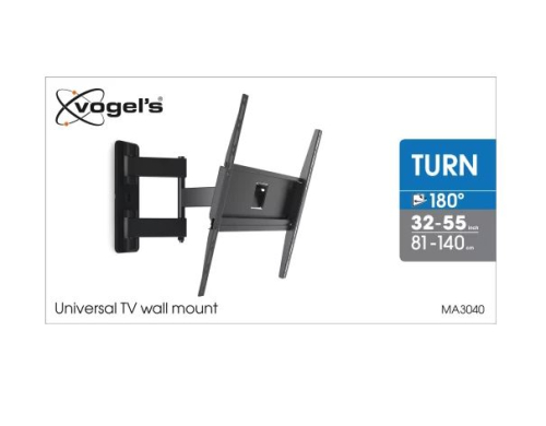 Suporte Vogel's M-series MA3040 (C1) - Kit de montagem (montagem de parede) - pleno movimento - para TV LCD - aço - preto - tamanho de tela: 32"-55"