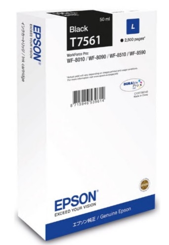 Tinteiro Epson T7561 50 ml tamanho L preto C13T75614N