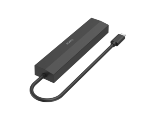 Hub HAMA USB-C Multiport, 6 Ports, 3 x USB-A, USB-C, HDMI, LAN/Ethernet 00200144 Cor Preto