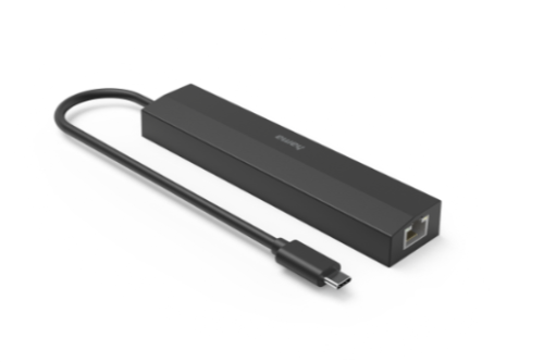 Hub HAMA USB-C Multiport, 6 Ports, 3 x USB-A, USB-C, HDMI, LAN/Ethernet 00200144 Cor Preto