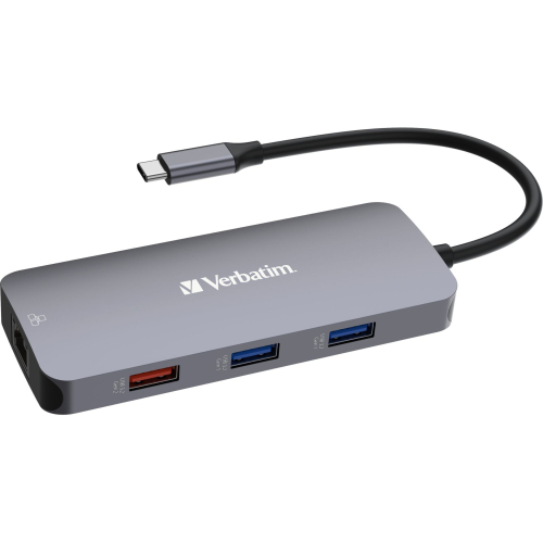 Adaptadores VERBATIM DOCK 4K USB-C 1xHDMI 1xRJ45 2xUSB-C 3xUSB3.2 CARDREADER