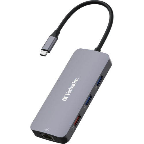 Adaptadores VERBATIM DOCK 4K USB-C 1xHDMI 1xRJ45 2xUSB-C 3xUSB3.2 CARDREADER