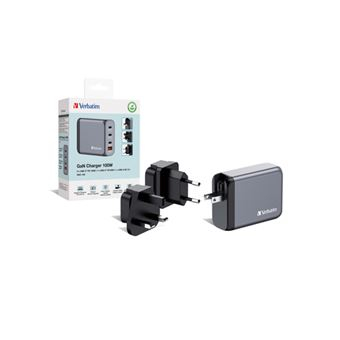 Carregador VERBATIM GAN 100W 3x USB-C (100+100+65W) + 1xUSBA (30W)