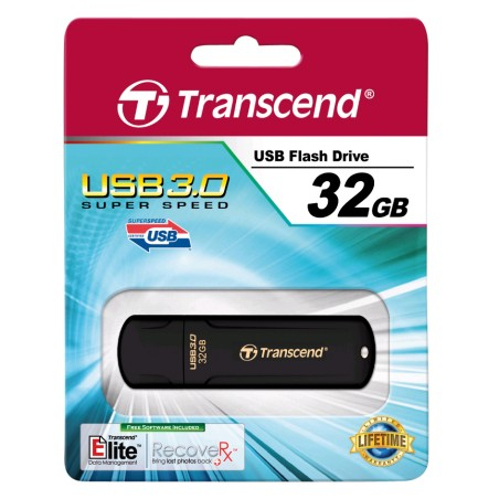 JetFlash 700 Transcend - Drive flash USB - 32 GB - USB 3.0 - preto | TS32GJF700