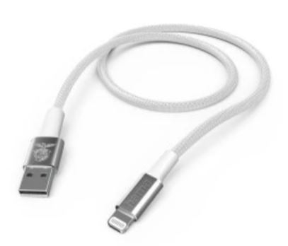 Cabo HAMA Benfica "FABRIC",LIGHTNING - USB-A 2m 00211249 Cor Branco