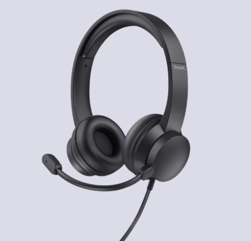 AUSCULTADORES TRUST C/MICRO AYDA USB CANCELAMENTO DE RUÍDO USB PRETO