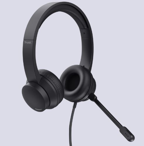 AUSCULTADORES TRUST C/MICRO AYDA USB CANCELAMENTO DE RUÍDO USB PRETO