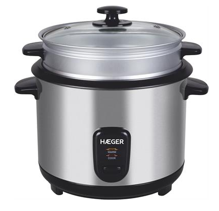 ARROZEIRA HAEGER 700W.1,8L RICE&STEAM INOX 