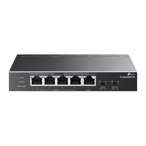 Switch de Rede TP-Link 5 Portas 4x PoE+ /1x PoE++ TL-SG1005P-PD