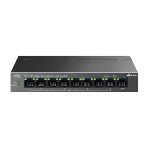 Switch de Rede TP-Link 9-Port 10/100Mbps Desktop Switch with 8-Port PoE+