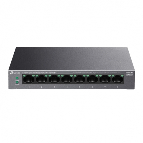 Switch de Rede TP-Link LiteWave 8 Portas Gigabit PoE+ - LS108GP
