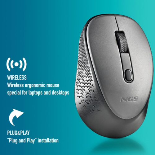 Rato Wireless NGS Silent DEW GRAY Cinzento 