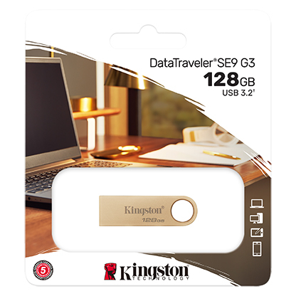 Pen Drive Kingston 128GB DataTraveler DTSE9G3/128GB metal USB 3.2 Type-A 2.000R/1.000W Cor Dourado