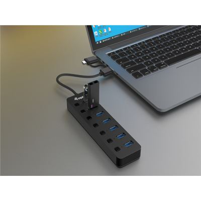 LIFE HUB USB & USB-C 7 PORTAS EQUIP USB3.0 C/SWITCH INDIVI E ALIMENTAÇÃO