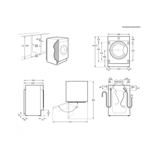 Máquina de Lavar Roupa de Encastre Electrolux EN7F4842OF - 8 kg, 1400 rpm, Classe B