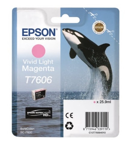Tinteiro Epson T7606 25.9 ml magenta claro vivo original para SureColor SC-P600 , C13T76064N10