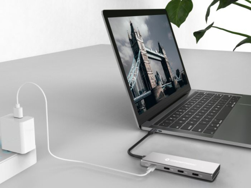 HUB USB CONCEPTRONIC HUBBIES16G 4-Port USB 3.2 Gen 2, 10Gbps, USB-C x 4, 100W USB PD, Aluminum Case