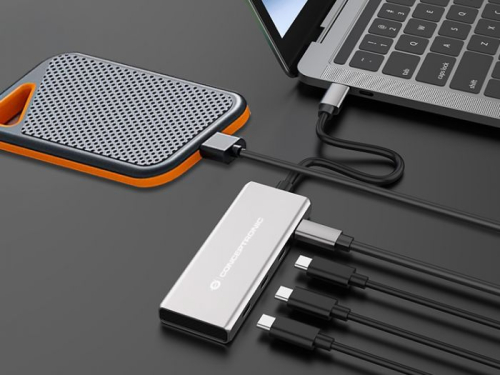 HUB USB CONCEPTRONIC HUBBIES16G 4-Port USB 3.2 Gen 2, 10Gbps, USB-C x 4, 100W USB PD, Aluminum Case