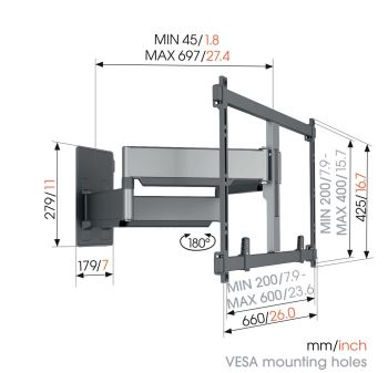 Suporte de parede VOGELS TVM 5855 para TV com movimento total
