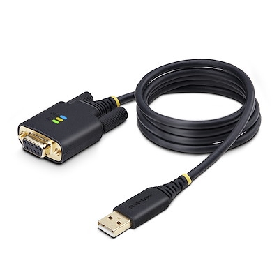 Cabo adaptador USB para serial de 3,3 pés (1 m), parafusos/porcas DB9 intercambiáveis, retenção COM, USB-A para RS232, FTDI, proteção ESD nível 4, Windows/macOS/ChromeOS/Linux - construção robusta em TPE