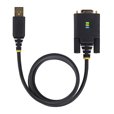Cabo adaptador USB para serial de 3,3 pés (1 m), parafusos/porcas DB9 intercambiáveis, retenção COM, USB-A para RS232, FTDI, proteção ESD nível 4, Windows/macOS/ChromeOS/Linux - construção robusta em TPE