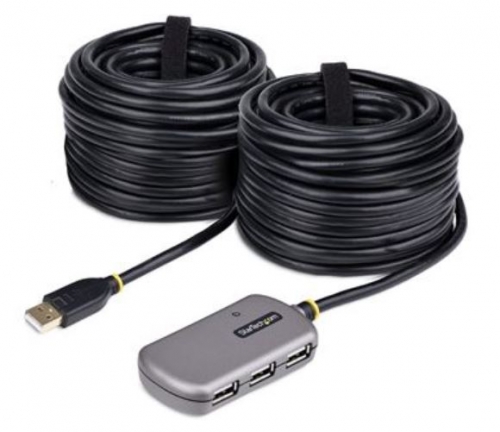 Cabo de extensão USB 2.0 StarTech 24m com HUB USB-A de 4 portas