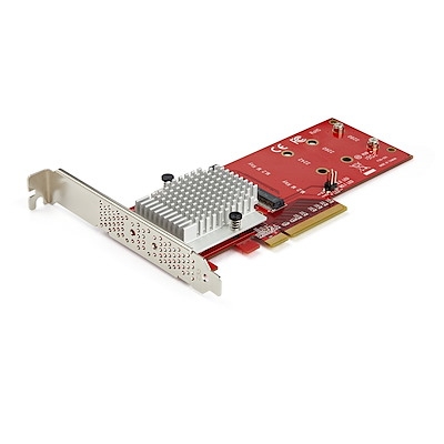 Placa adaptadora SSD PCIe M.2 duplo - x8 / x16 Dual NVMe ou AHCI M.2 SSD para PCI Express 3.0 - Compatível com M.2 NGFF PCIe (chave M) - Suporta 2242, 2260, 2280 - JBOD - Mac e PC - TAA