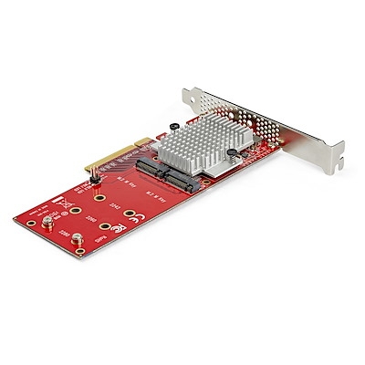 Placa adaptadora SSD PCIe M.2 duplo - x8 / x16 Dual NVMe ou AHCI M.2 SSD para PCI Express 3.0 - Compatível com M.2 NGFF PCIe (chave M) - Suporta 2242, 2260, 2280 - JBOD - Mac e PC - TAA