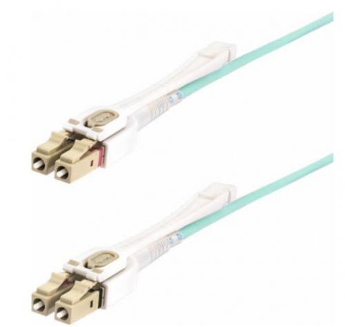 Cabo patch StarTech 450FBLCLC5PP multi-modo 5 m 2.9 mm fibra óptica duplex 50 / 125 micron OM3/OM4 100 Gbps aqua