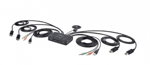 Switch KVM STARTECH de Cabo DisplayPort de Monitor Duplo de 2 Portas
