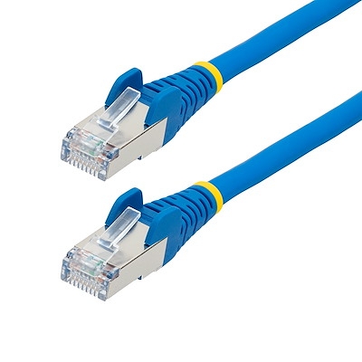 Cabo Ethernet CAT6a de 3 m - Azul - Baixa Fumaça e Zero Halogênio (LSZH) - 10 GbE 500 MHz 100 W PoE++ Snagless RJ-45 com Aliviadores de Tensão Cabo de Conexão de Rede S/FTP