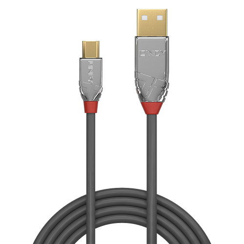 Cabo USB 2.0 Tipo A para Micro-B de 5m, Linha Cromo