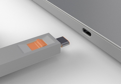 LNDY Bloqueador de porta USB C, 4 unidades + chave, laranja, 40428