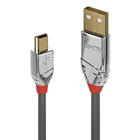 Cabo USB 2.0 Tipo A para Mini-B de 3 m, Linha Cromo