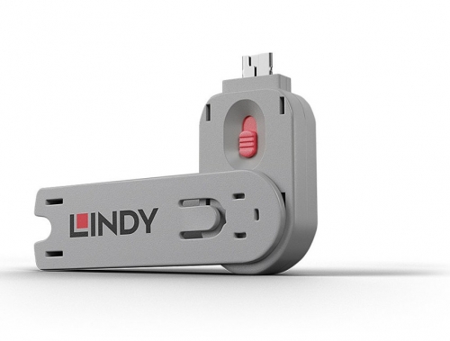 LINDY Chave bloqueadora de porta USB A, rosa, 40620