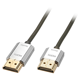 LINDY Cabo HDMI fino CROMO de alta velocidade com cabo A/AC, 3 m | 41675