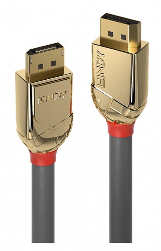 Cabo Lindy DisplayPort 1.4 de 2 m, linha dourado