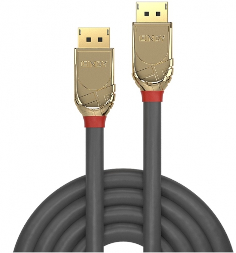 Cabo Lindy DisplayPort 1.4 de 2 m, linha dourado