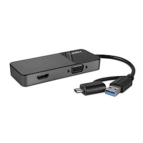 Conversor USB 3.0 Tipo A e C para HDMI e VGA