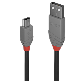 Cabo USB 2.0 Tipo A para Mini-B de 3 m, Anthra Line - 36724