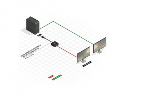 Adaptador de Cabo de Vídeo Lindy 41068 1.2 HDMI2.0 18G ACTI Preto