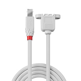 Extensão de cabo USB 2.0 tipo B/B, cinza claro, 1m