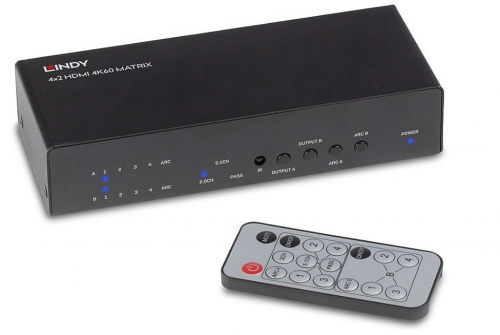 SWITCH MATRIX lINDY 4X2 HDMI 2.0 18G