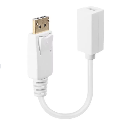 ADAPTADOR MINI DISPLAYPORT PARA DISPLAYPORT LINDY 41060 BRANCO DP(M) /MINI-DP(F)