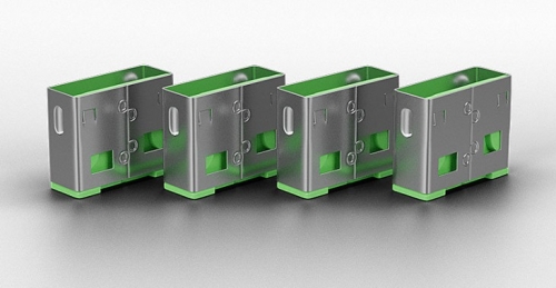 LINDY Bloqueador de porta USB A, 4 unidades verde + chave, 40451