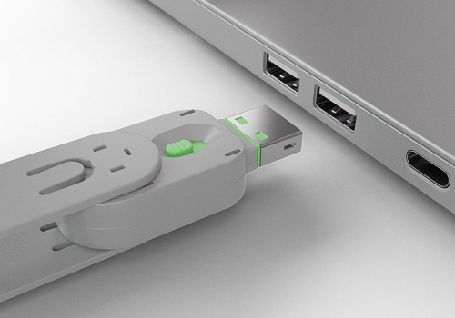 LINDY Bloqueador de porta USB A, 4 unidades verde + chave, 40451