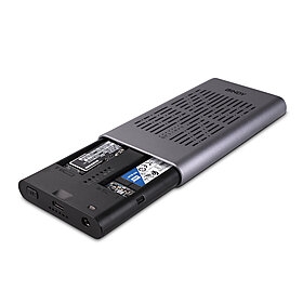 Gabinete SSD USB 3.2 Gen 2x2 Dual M.2 NVMe com recurso de clone